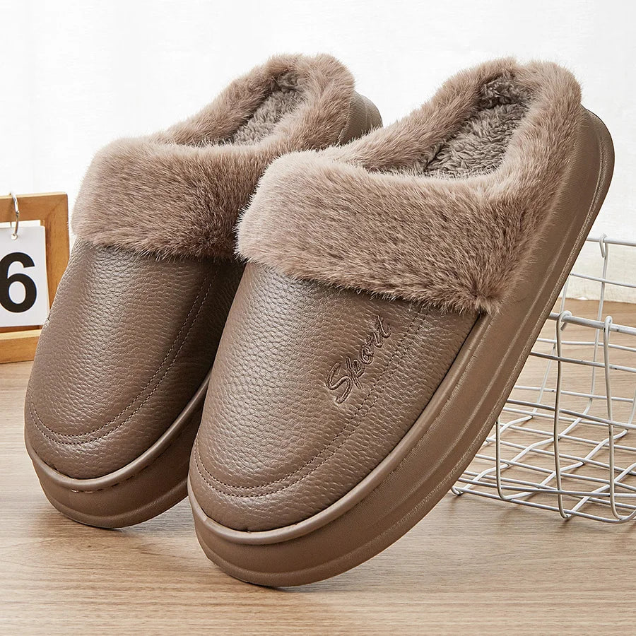 Men's Winter Slippers Massage Memory Foam Home Slippers Soft Warm Indoor Slippers Male Non-Slip Comfort Large Size 50-51