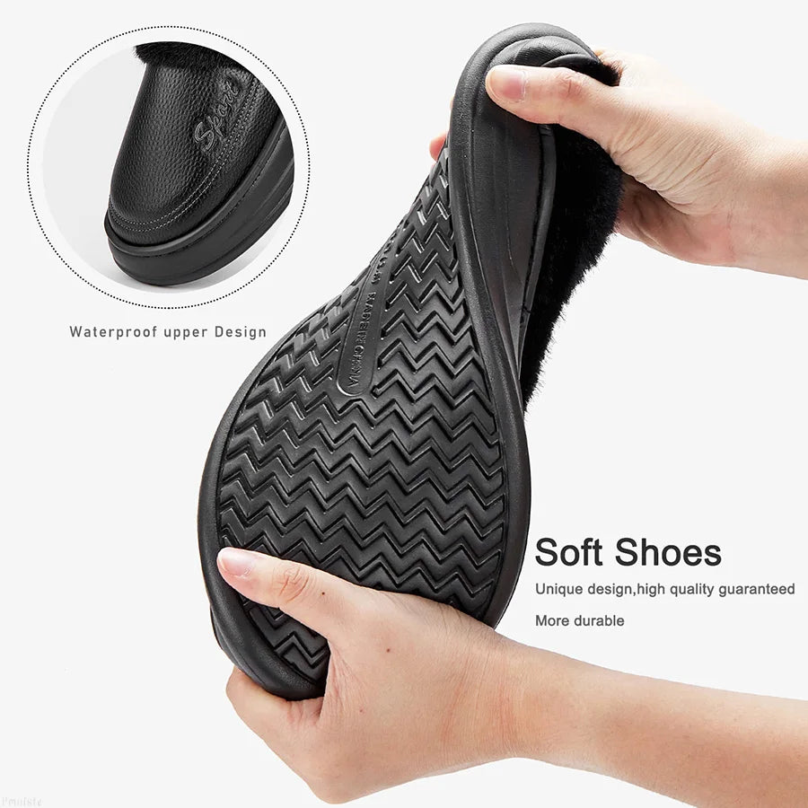 Men's Winter Slippers Massage Memory Foam Home Slippers Soft Warm Indoor Slippers Male Non-Slip Comfort Large Size 50-51