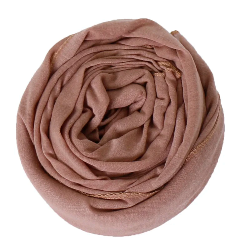 Muslim Jersey Hijab Scarf Women Double Loop Instant Scarf Femme Musulman Islamic Headscarf Cotton Shawl Wrap Bandana 180*85cm