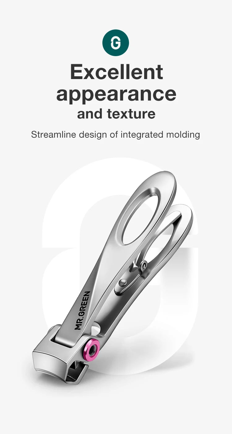 MR.GREEN Nail Clippers Stainless Steel Wide Jaw Opening Manicure Fingernail Cutter Thick Hard Ingrown Toenail Scissors tools