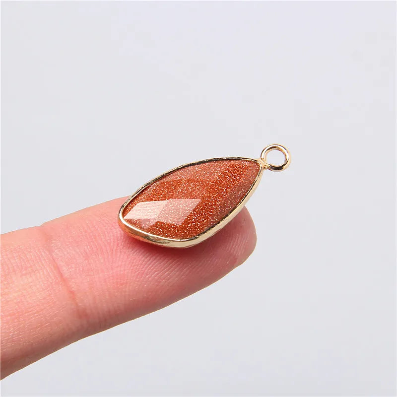 2pcs Natural Rose Clear Pink Quartz Labradorite Amethysts Stone Charm Pendant for Necklaces Earrings Jewelry Making Accessories