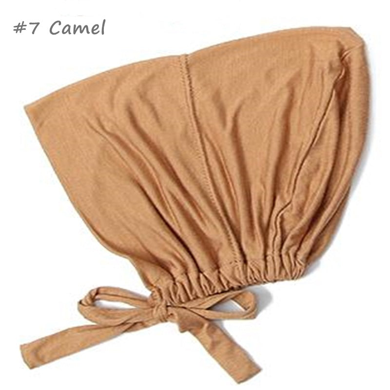Inner Tie Back Hijab Cap Modal Turban Hat Inner Hijab Caps Islamic Underscarf Bonnet India Hat Female Headwrap Turbante Mujer