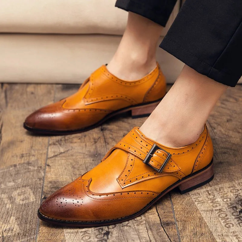 Fashion Party Brogue Shoes Big Size 48 47 Men Dress Shoes Wedding Leather Mens Oxfords Luxury Brand Business Formal Zapatos