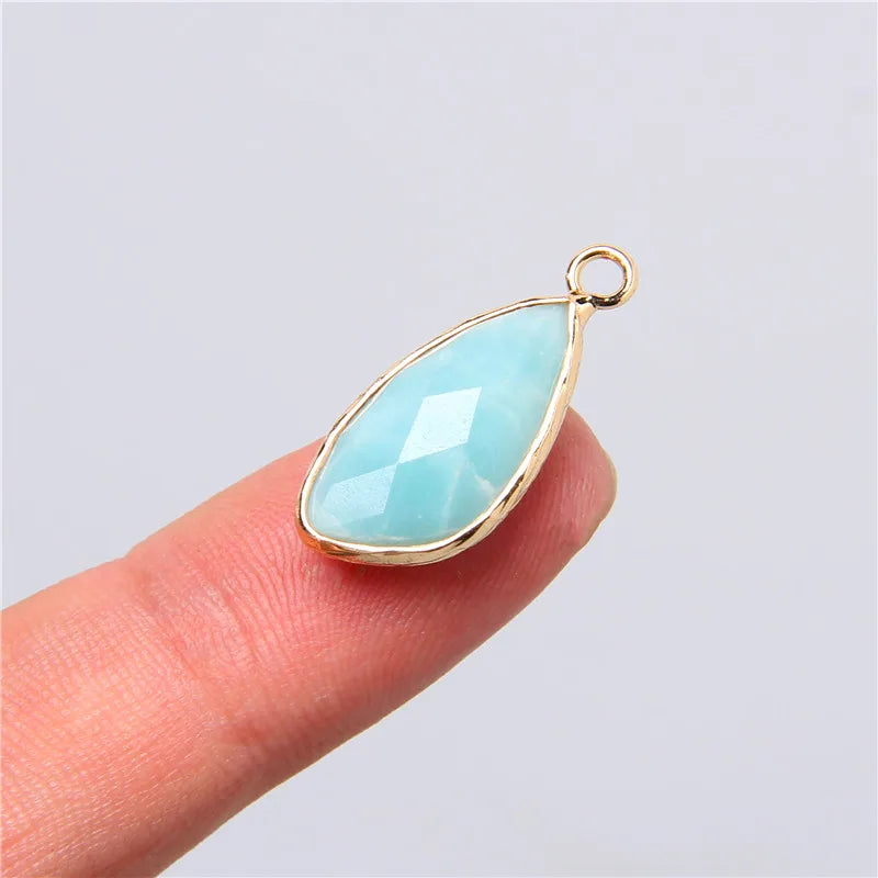 2pcs Natural Rose Clear Pink Quartz Labradorite Amethysts Stone Charm Pendant for Necklaces Earrings Jewelry Making Accessories