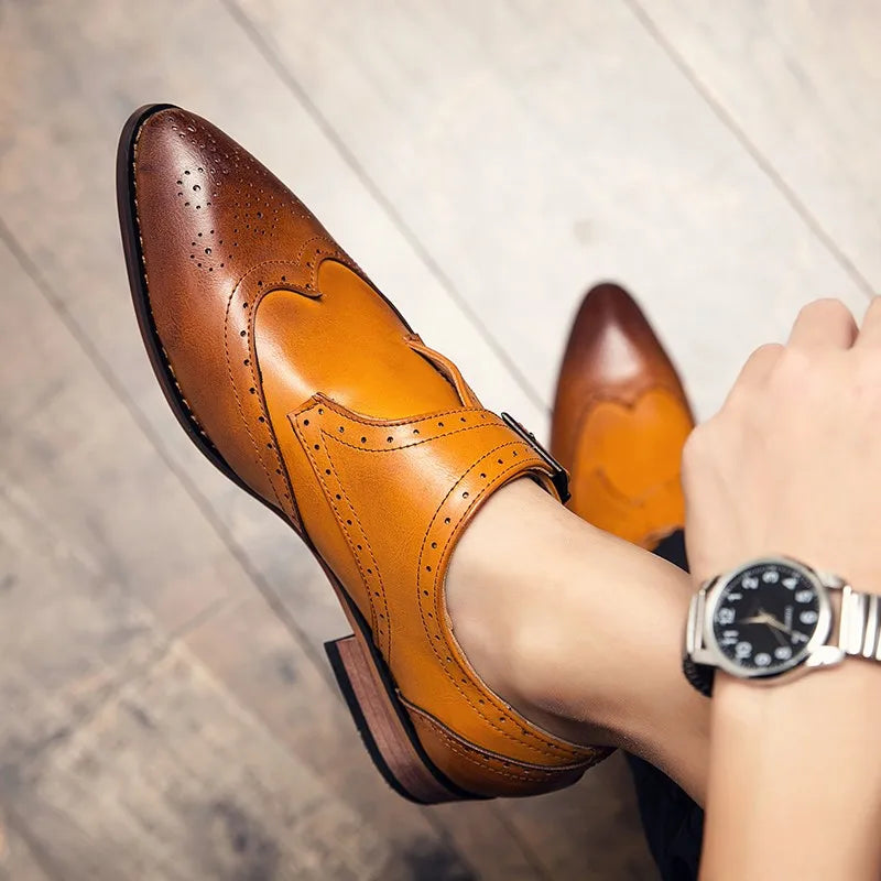Fashion Party Brogue Shoes Big Size 48 47 Men Dress Shoes Wedding Leather Mens Oxfords Luxury Brand Business Formal Zapatos