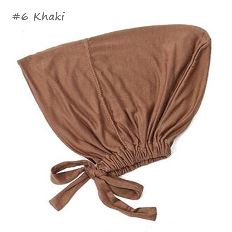 Inner Tie Back Hijab Cap Modal Turban Hat Inner Hijab Caps Islamic Underscarf Bonnet India Hat Female Headwrap Turbante Mujer