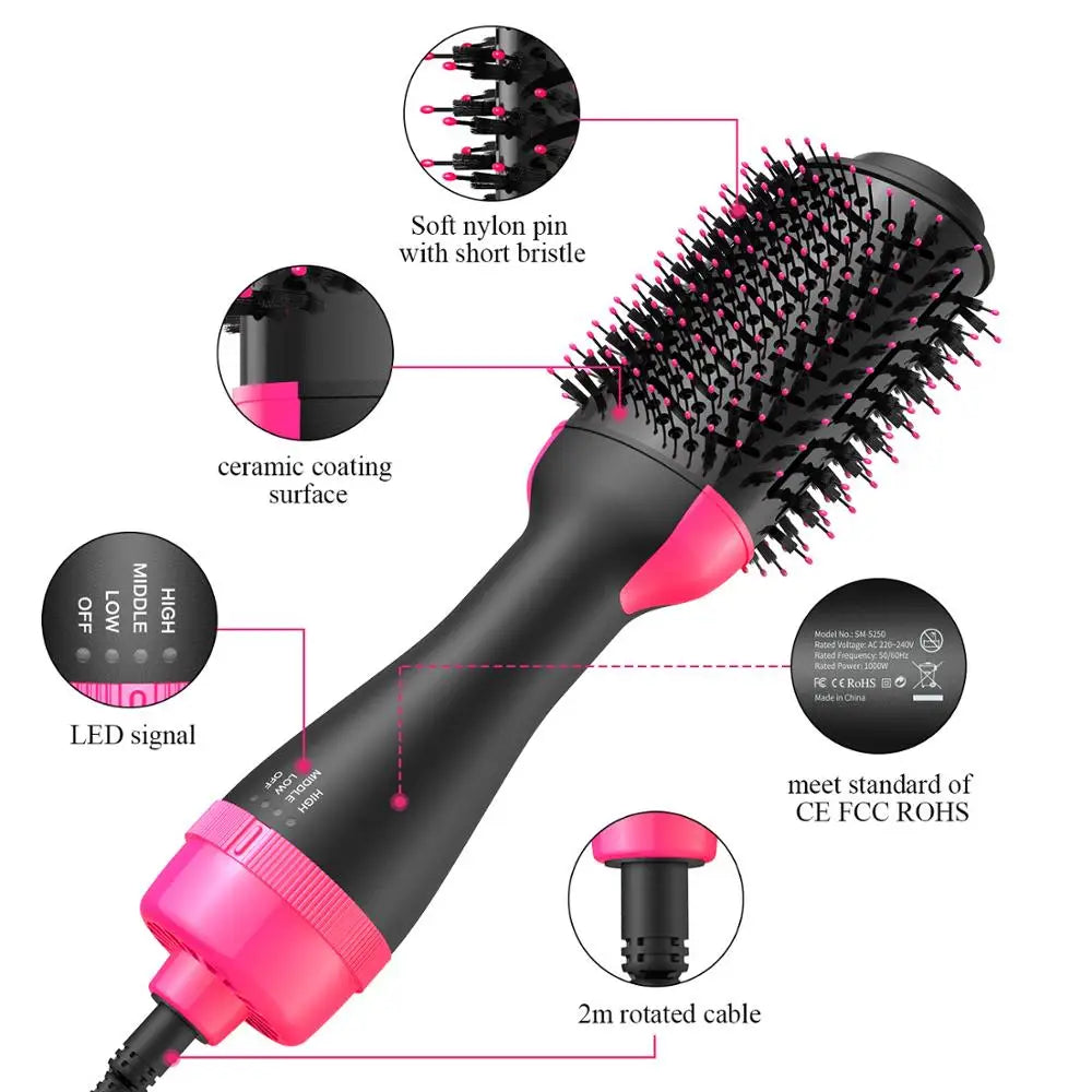 One-Step Volumizer Hair Dryer And Hot Air Brush 4 In 1 Hair Dryer Brush Blow Dryer Brush In One Ceramic Coating Hot Air Brush