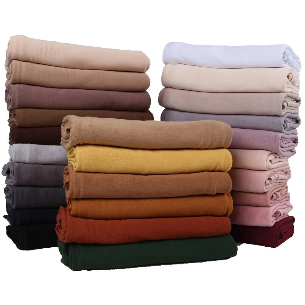 Musilim Women Strechy Jersey Hijab Good Stitch Stretch Jesey HIjabs Scarves Soft Turban Head Wraps HeadScarf