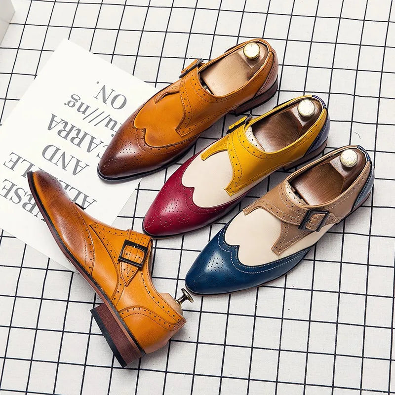 Fashion Party Brogue Shoes Big Size 48 47 Men Dress Shoes Wedding Leather Mens Oxfords Luxury Brand Business Formal Zapatos