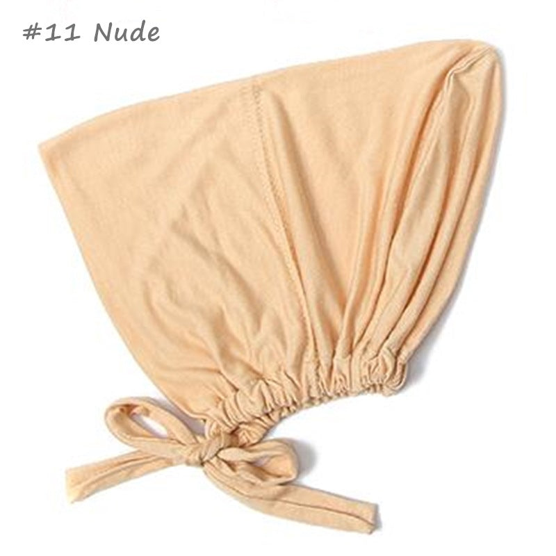 Inner Tie Back Hijab Cap Modal Turban Hat Inner Hijab Caps Islamic Underscarf Bonnet India Hat Female Headwrap Turbante Mujer