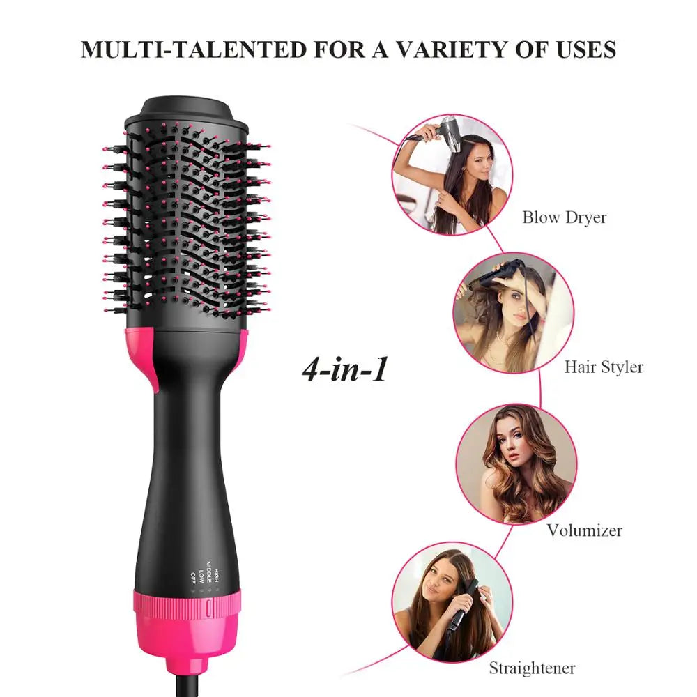 One-Step Volumizer Hair Dryer And Hot Air Brush 4 In 1 Hair Dryer Brush Blow Dryer Brush In One Ceramic Coating Hot Air Brush