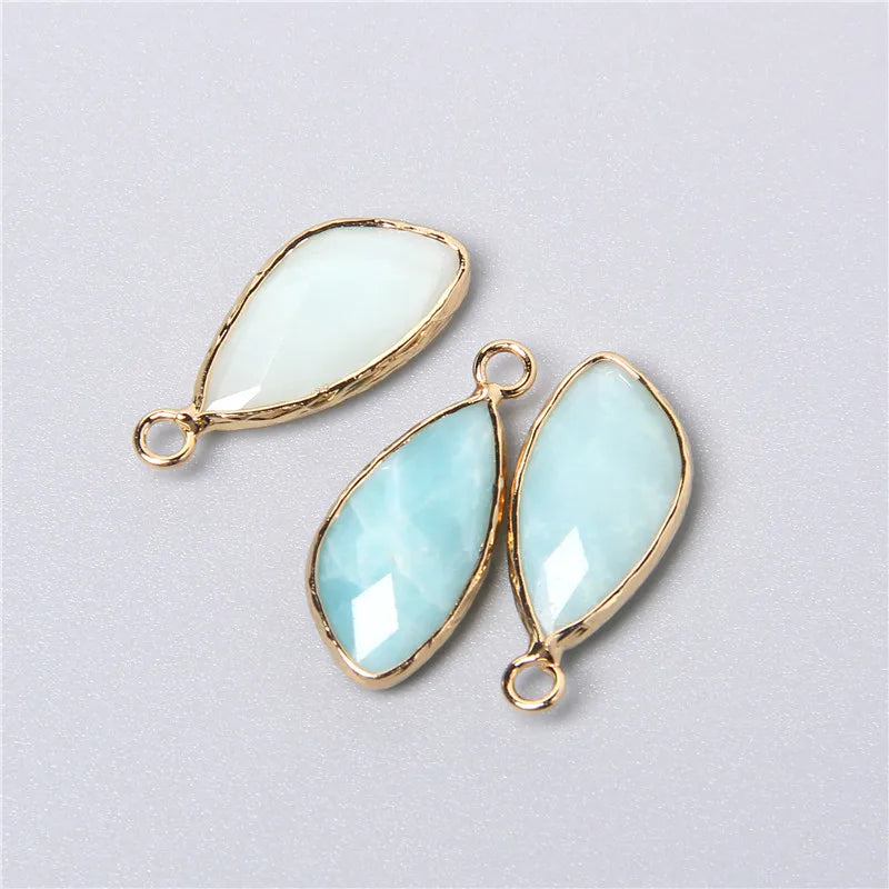 2pcs Natural Rose Clear Pink Quartz Labradorite Amethysts Stone Charm Pendant for Necklaces Earrings Jewelry Making Accessories