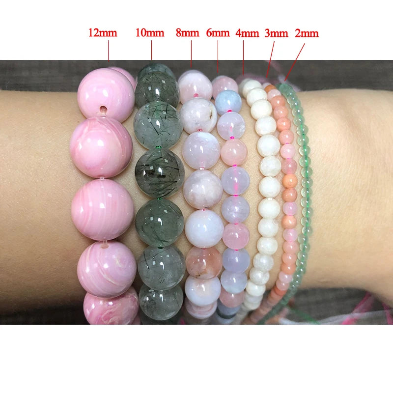 Natural Purple Mica Stone Beads 4-10mm Violet Color Round Loose Spacer Beads for Jewelry Making Beadwork DIY Bracelet 15''