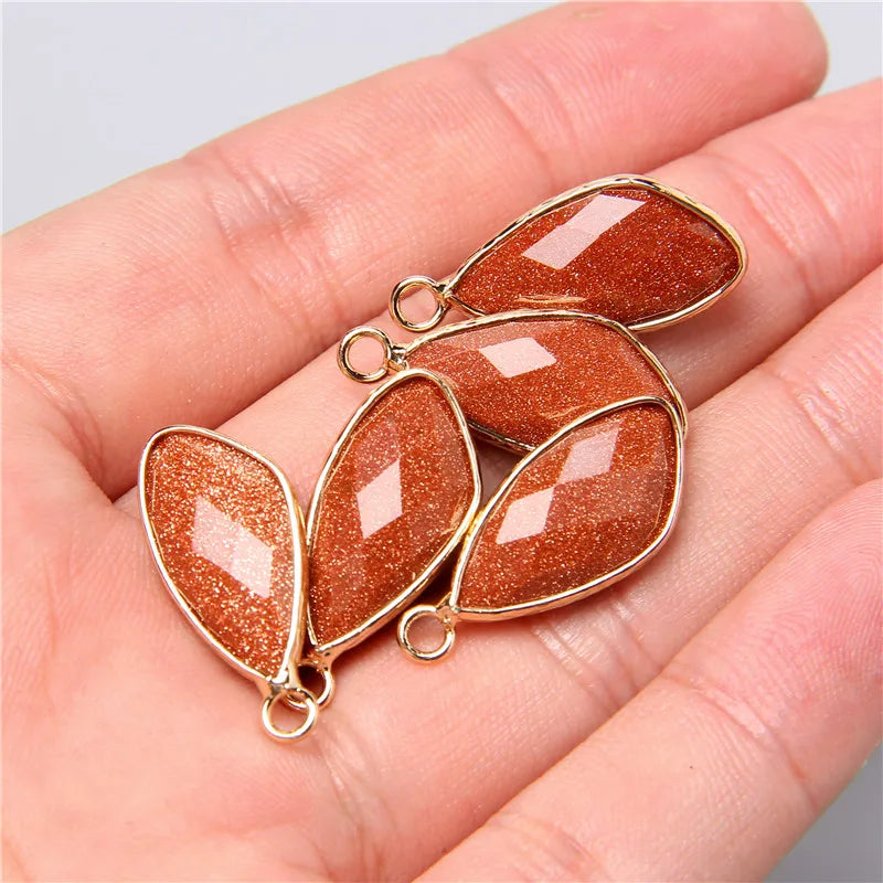 2pcs Natural Rose Clear Pink Quartz Labradorite Amethysts Stone Charm Pendant for Necklaces Earrings Jewelry Making Accessories