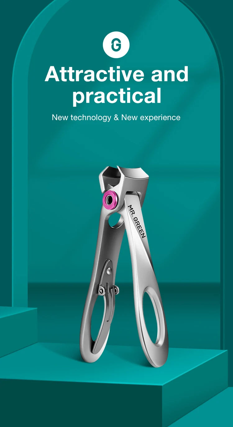 MR.GREEN Nail Clippers Stainless Steel Wide Jaw Opening Manicure Fingernail Cutter Thick Hard Ingrown Toenail Scissors tools