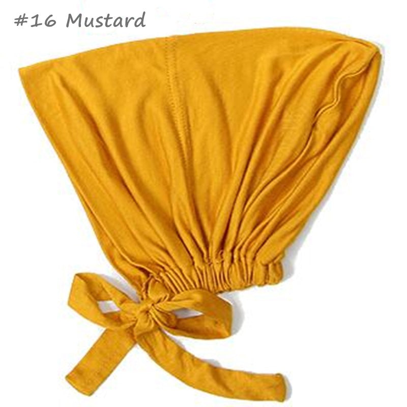 Inner Tie Back Hijab Cap Modal Turban Hat Inner Hijab Caps Islamic Underscarf Bonnet India Hat Female Headwrap Turbante Mujer
