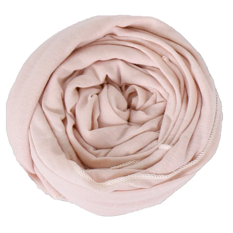 Muslim Jersey Hijab Scarf Women Double Loop Instant Scarf Femme Musulman Islamic Headscarf Cotton Shawl Wrap Bandana 180*85cm