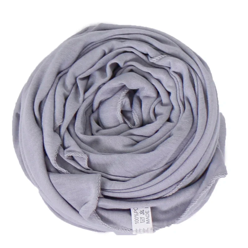 Muslim Jersey Hijab Scarf Women Double Loop Instant Scarf Femme Musulman Islamic Headscarf Cotton Shawl Wrap Bandana 180*85cm