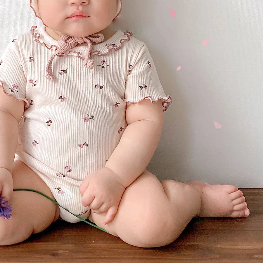 Summer Baby Clothes Toddler Girls Bodysuits Floral Infant Thin One Piece Newborn Outfit Clothes