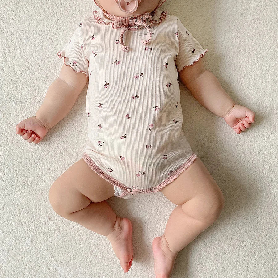 Summer Baby Clothes Toddler Girls Bodysuits Floral Infant Thin One Piece Newborn Outfit Clothes