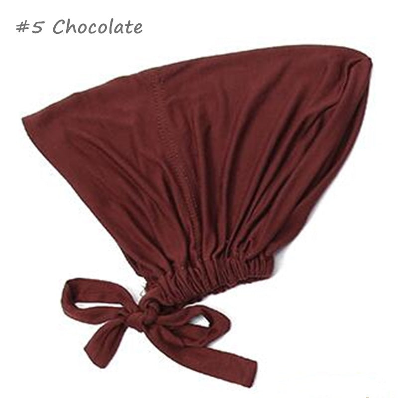 Inner Tie Back Hijab Cap Modal Turban Hat Inner Hijab Caps Islamic Underscarf Bonnet India Hat Female Headwrap Turbante Mujer