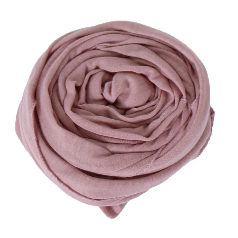 Muslim Jersey Hijab Scarf Women Double Loop Instant Scarf Femme Musulman Islamic Headscarf Cotton Shawl Wrap Bandana 180*85cm