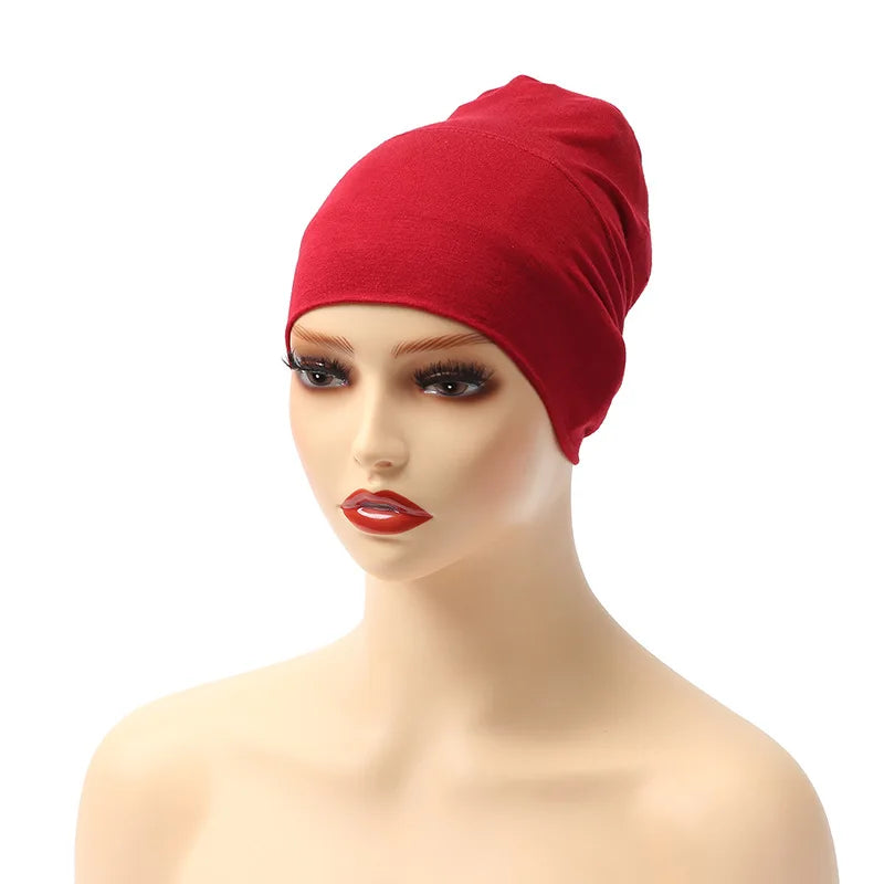 Inner Tie Back Hijab Cap Modal Turban Hat Inner Hijab Caps Islamic Underscarf Bonnet India Hat Female Headwrap Turbante Mujer
