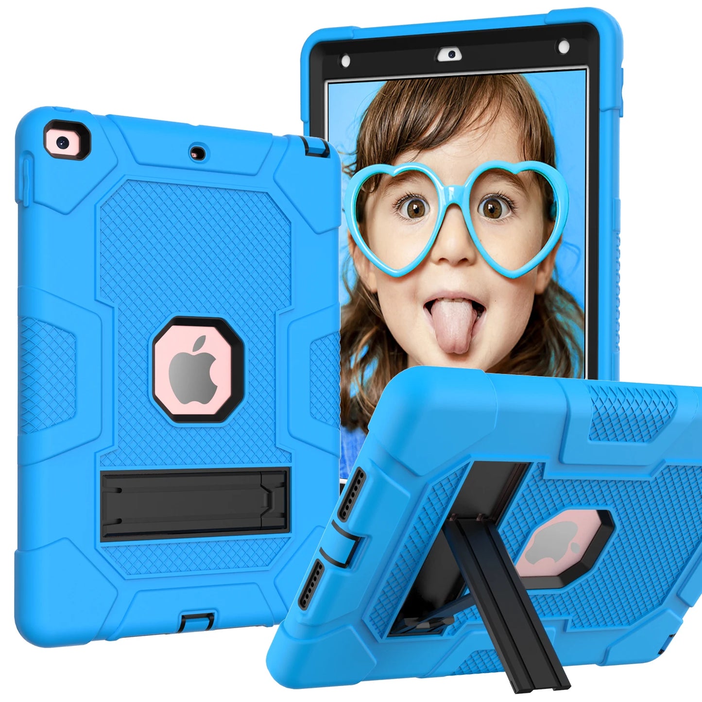 Pc Silicone Case For iPad 10.9 2022 10th 10.2 7-8-9th 9.7 2017 2018 5-6th Rugged Stand Cover For Mini 4 5 Shockproof Anti-Slip