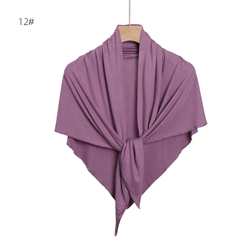 Women High Quality Muslim Cotton Modal Hijab Shawls Plain Triangle Wrap Beach Summer Islamic Ramadan Snood Scarves 140*70*95Cm