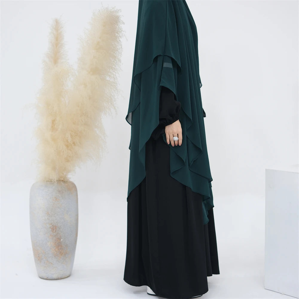 Ramadan Eid Dubai Chiffon Niqab Maxi Khimar Abaya Damen Islam Muslim Hijab Dress Abayas For Women Kebaya Hijabs Femme Musulmane