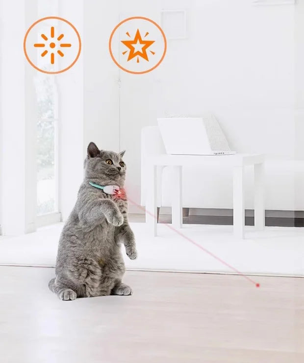 Smart Laser Tease Cat Collar Electric USB Rechargeable Pointer Kitten Automatic Toys Interactive Training Pet Accessories Goods