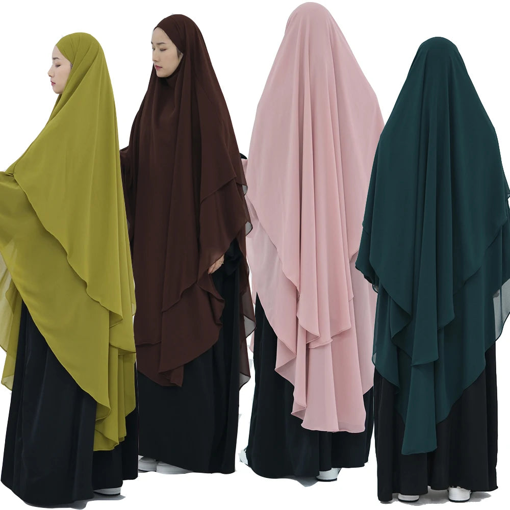 Ramadan Eid Dubai Chiffon Niqab Maxi Khimar Abaya Damen Islam Muslim Hijab Dress Abayas For Women Kebaya Hijabs Femme Musulmane