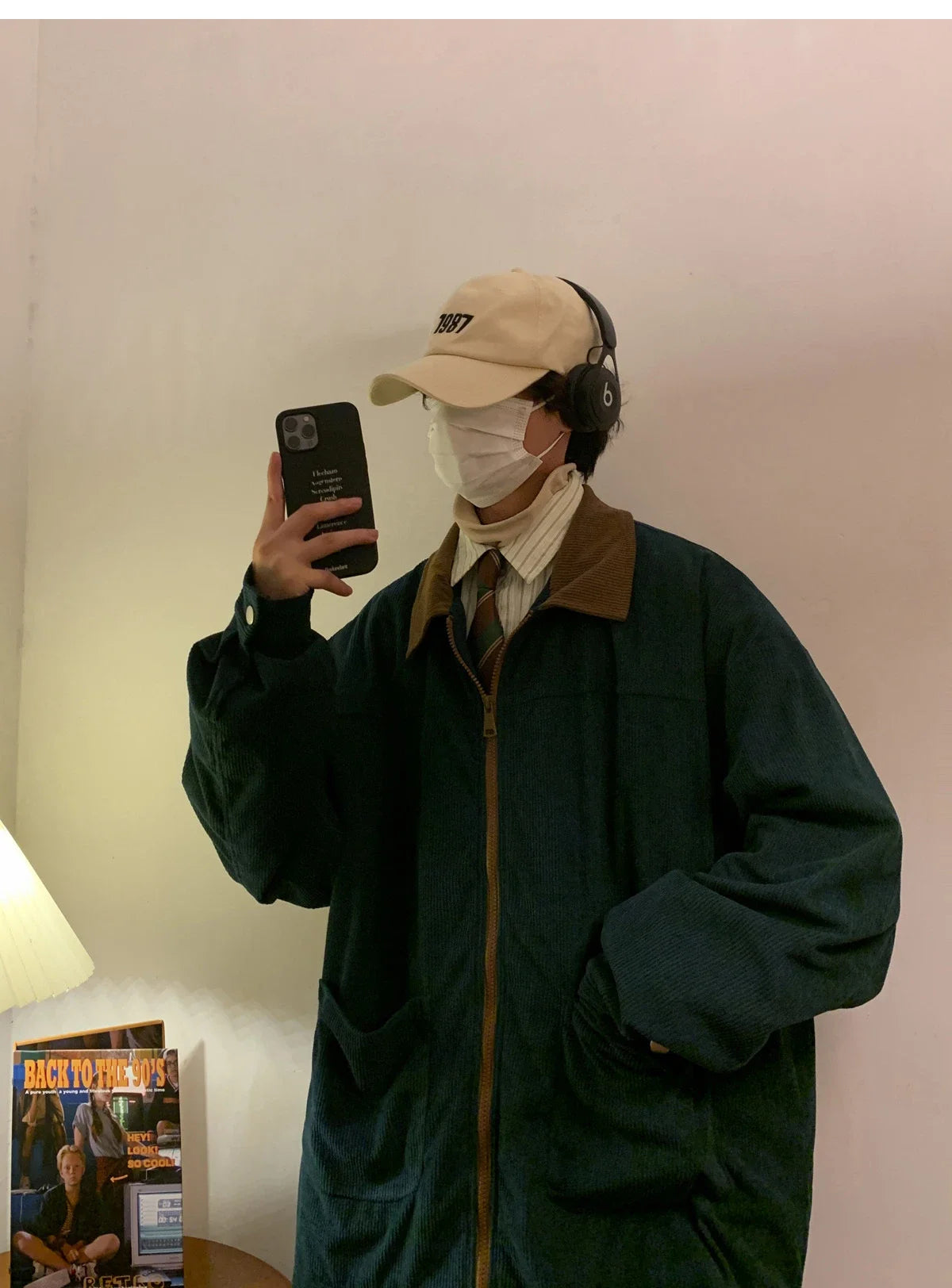 Retro Jacket 2024 Autumn Men Corduroy Bomber Jacket Loose Oversized Patchwork Casual Jacket Male Clothing Loose Hip Hop Tops 5xl
