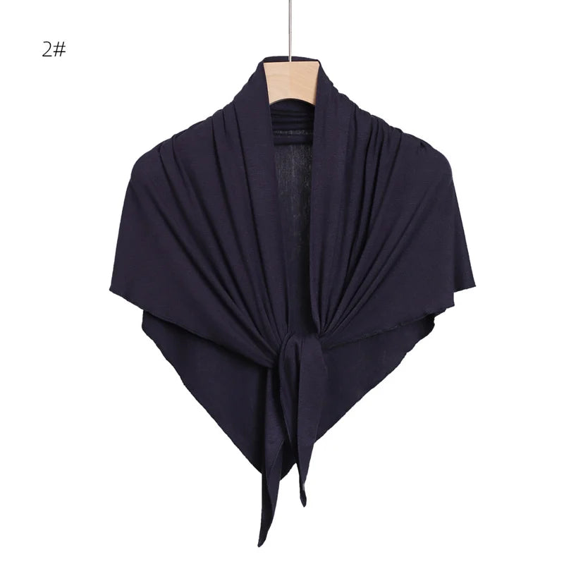 Women High Quality Muslim Cotton Modal Hijab Shawls Plain Triangle Wrap Beach Summer Islamic Ramadan Snood Scarves 140*70*95Cm