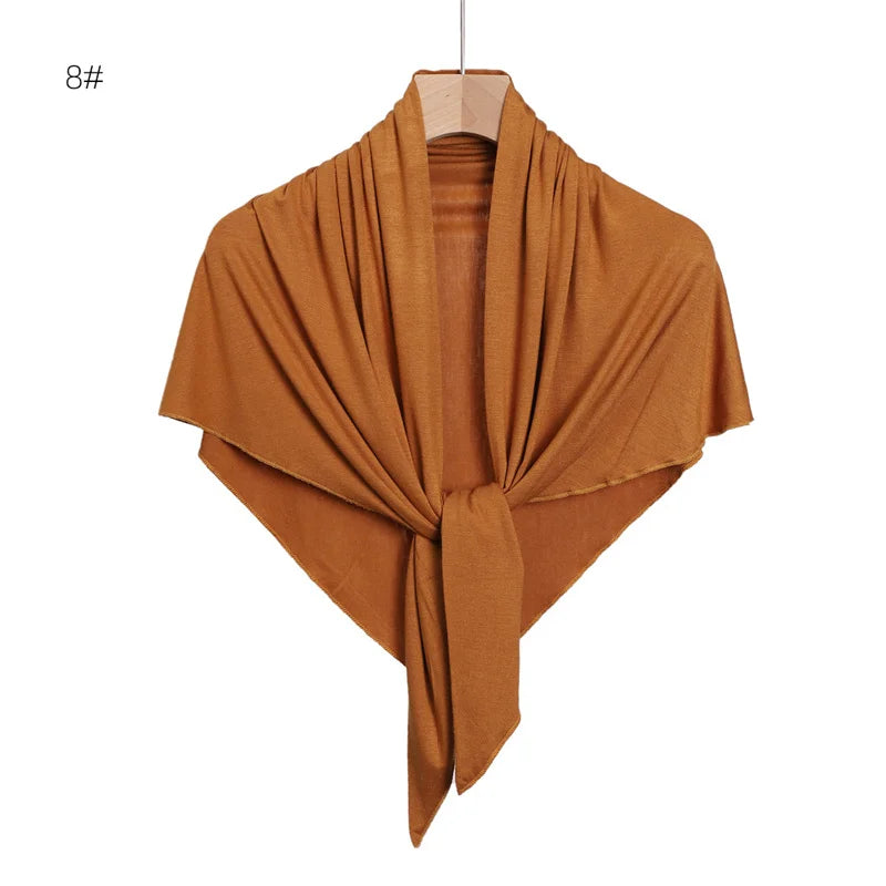 Women High Quality Muslim Cotton Modal Hijab Shawls Plain Triangle Wrap Beach Summer Islamic Ramadan Snood Scarves 140*70*95Cm