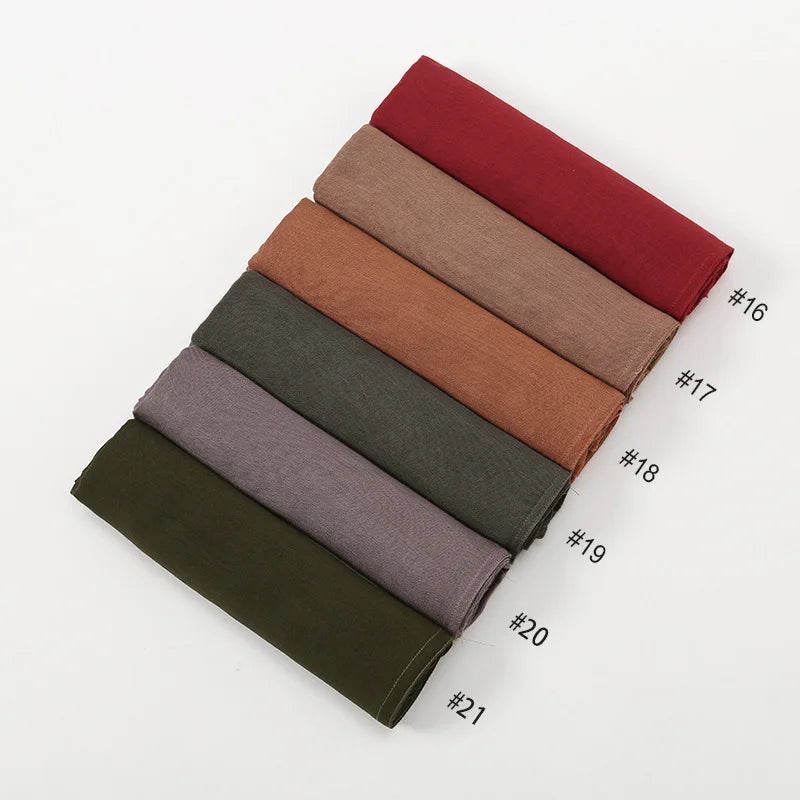 180*95cm Big Size Women Plain Solid Cotton Rayon Hijab Scarf Lady High Quality Wraps Shawls Muslim Modal Headband Islamic