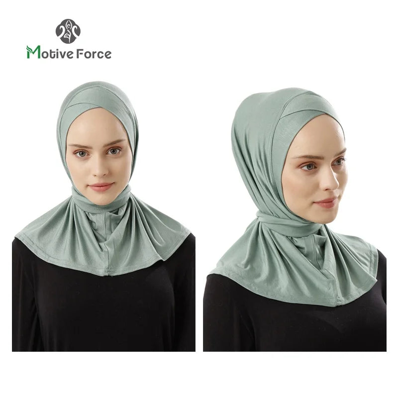 Muslim Modal Sport Hijab Abaya White Head Scarf Hijabs For Woman Abayas Women Jersey Turbans Islamic Turban Wrap Instant shawl