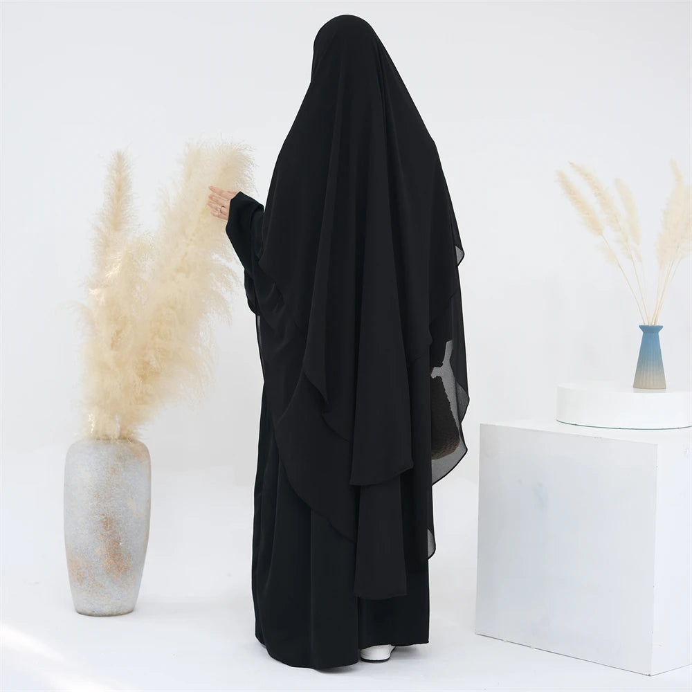 Ramadan Eid Dubai Chiffon Niqab Maxi Khimar Abaya Damen Islam Muslim Hijab Dress Abayas For Women Kebaya Hijabs Femme Musulmane