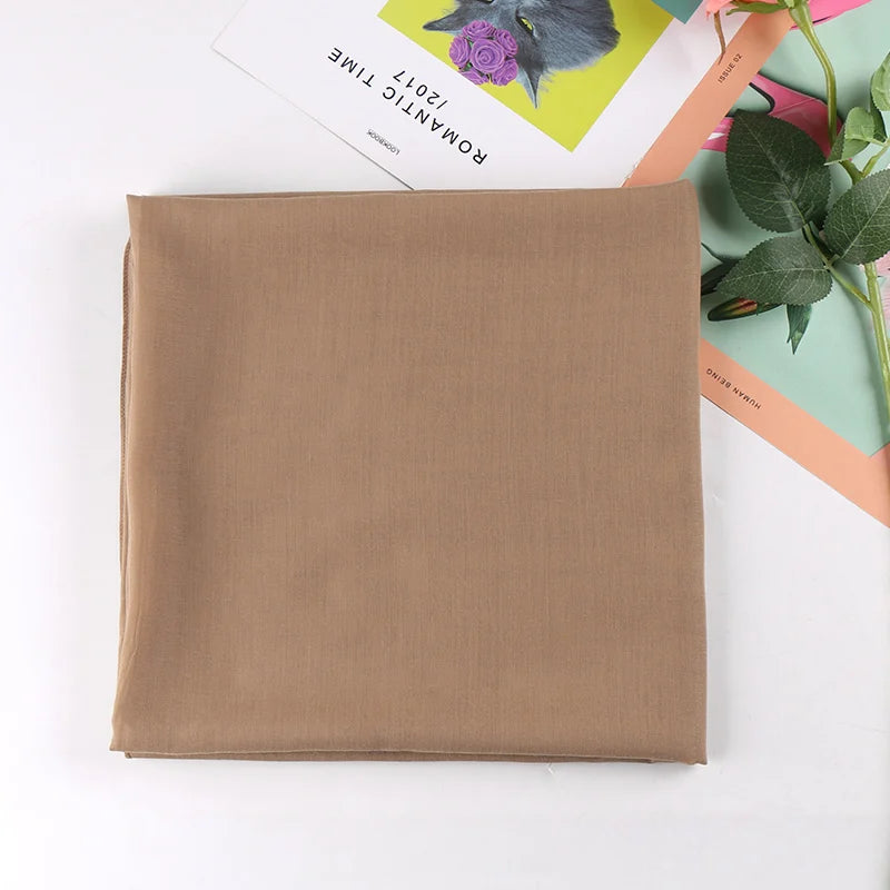 Newest Solid-Color Square Scarf Cotton Muslim Hijab Women Headband Bandana All Match Wraps Kerchief Scarves Shawl 110*110cm