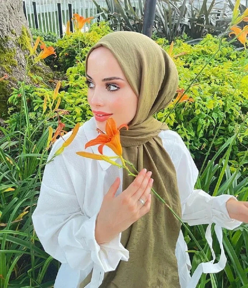 Premium Velvet Satin Chiffon Hijab Scarf Women Luxury Soft Plain Shawl For Women Muslim Hijabs Turban Femme Chic Ramadan