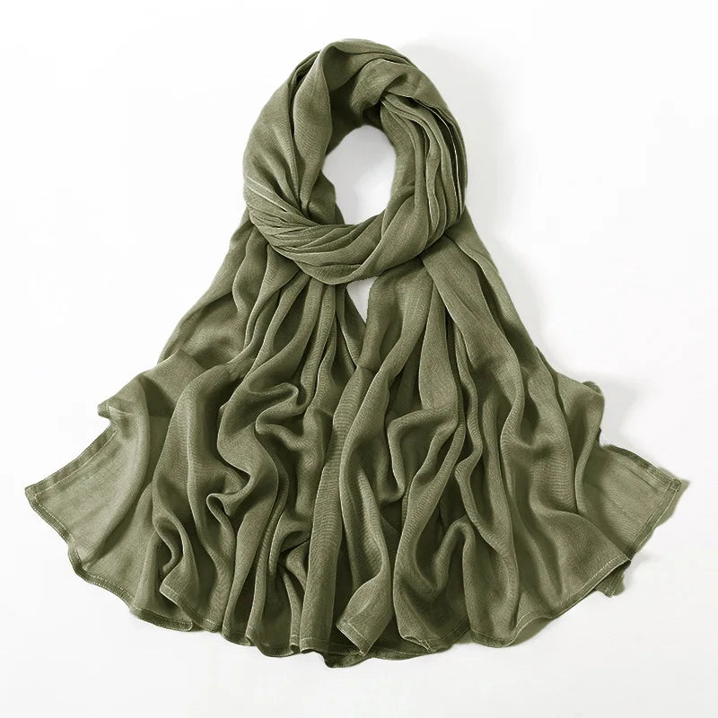 180*95cm Big Size Women Plain Solid Cotton Rayon Hijab Scarf Lady High Quality Wraps Shawls Muslim Modal Headband Islamic