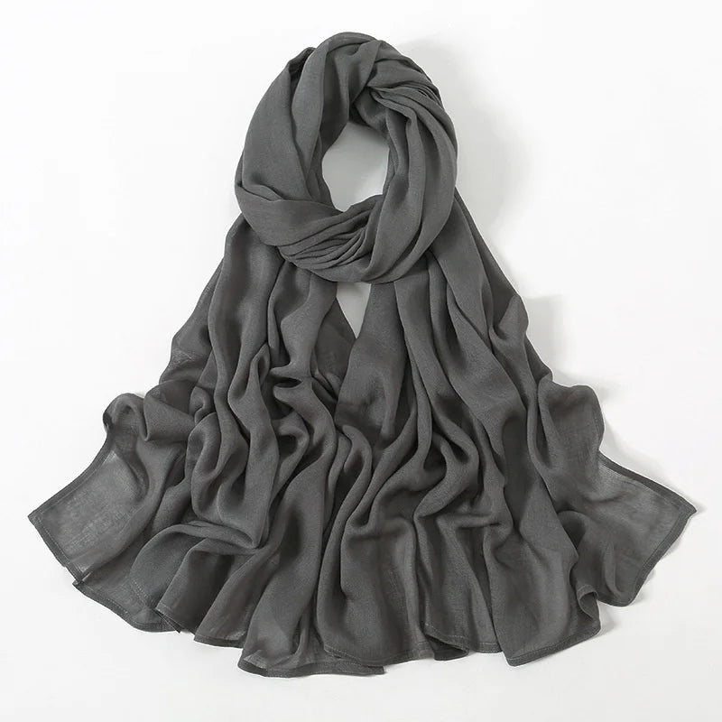 180*95cm Big Size Women Plain Solid Cotton Rayon Hijab Scarf Lady High Quality Wraps Shawls Muslim Modal Headband Islamic