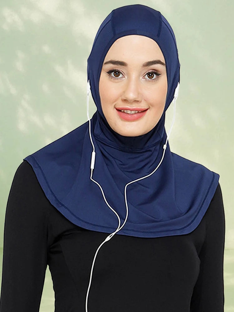 Muslims Instant Headscarf For Female Headscarf Headscarf That Can Be Worn With Headphones Breathable Comfort Sporty Headscarf 