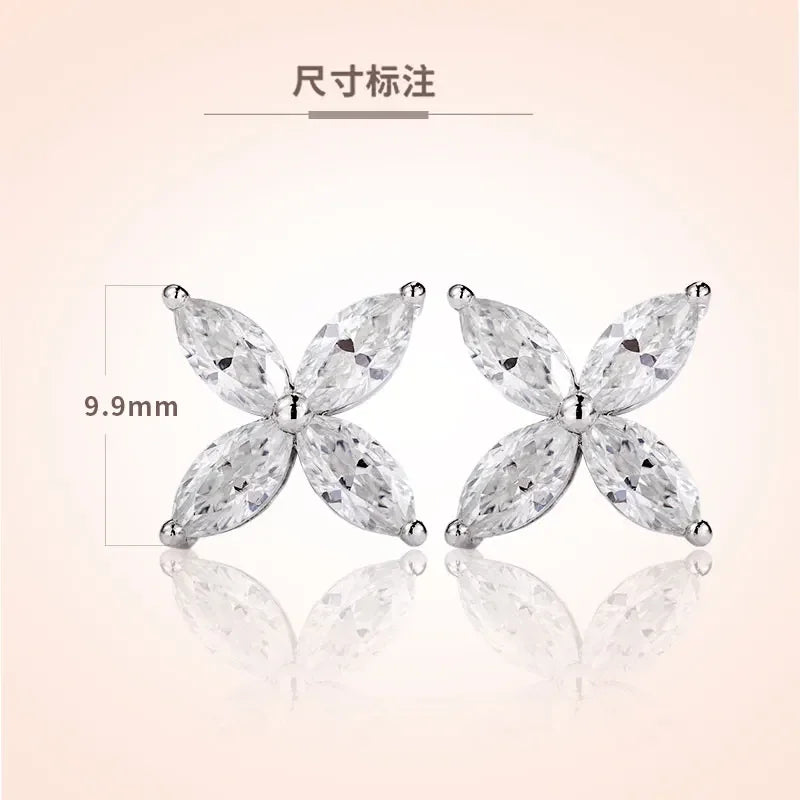 Real Moissant1 Carat D Color Earrings Necklace 100% 925 Sterling Silver Plated 18K Gold Engagement Wedding Party Fine Jewelry