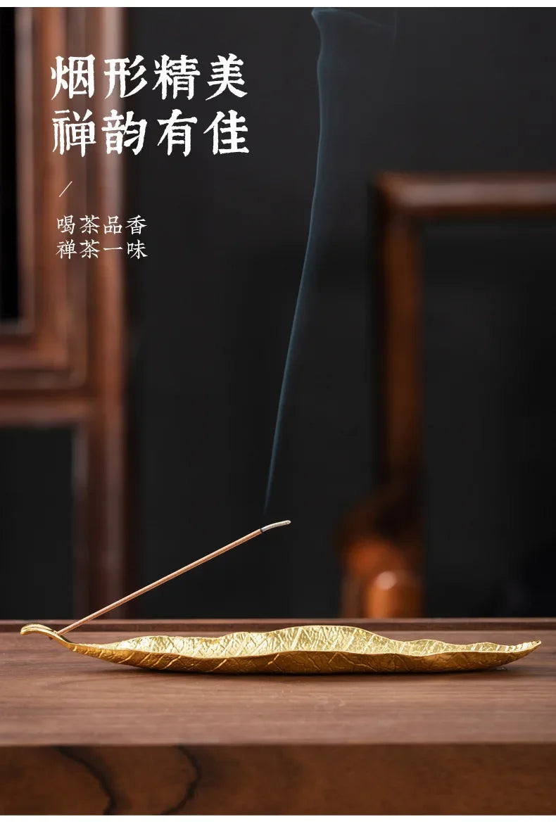 Incense Holder Ash Catcher Long Leafs Censer Meditation Home Decor Accessories