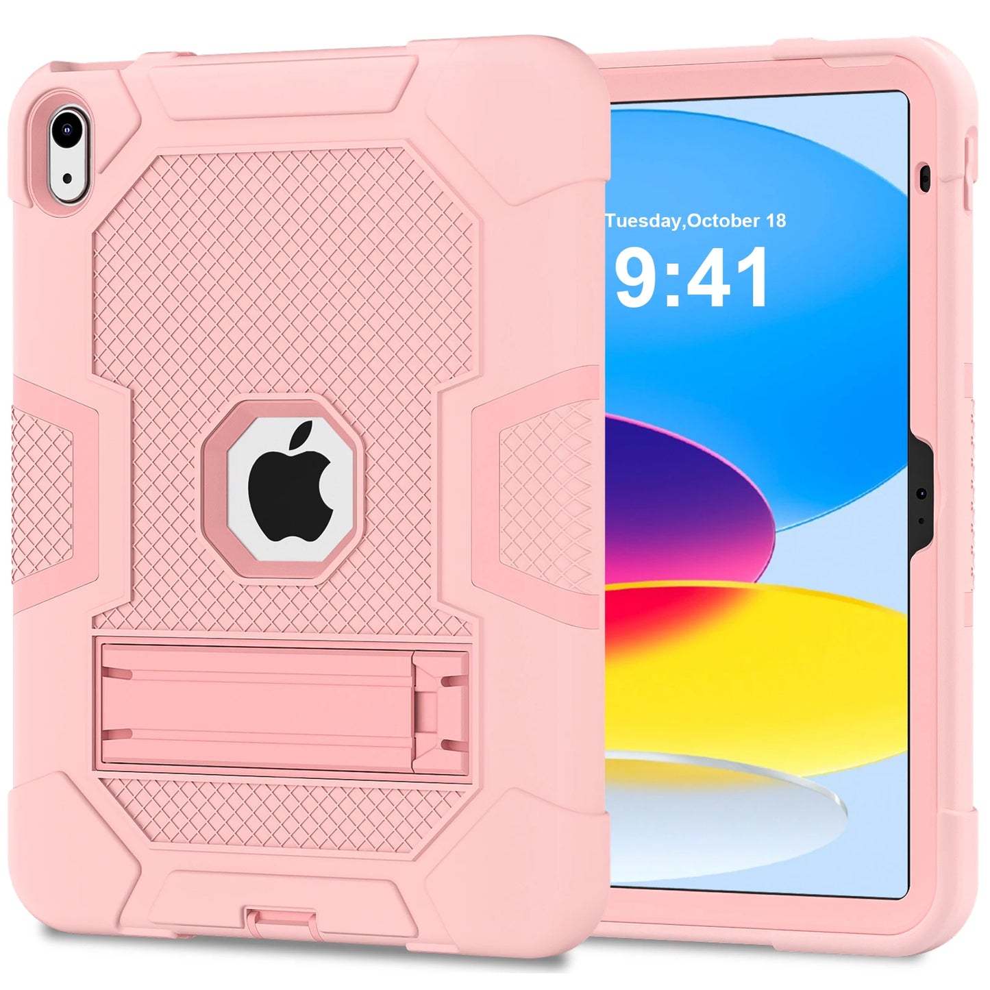 Pc Silicone Case For iPad 10.9 2022 10th 10.2 7-8-9th 9.7 2017 2018 5-6th Rugged Stand Cover For Mini 4 5 Shockproof Anti-Slip