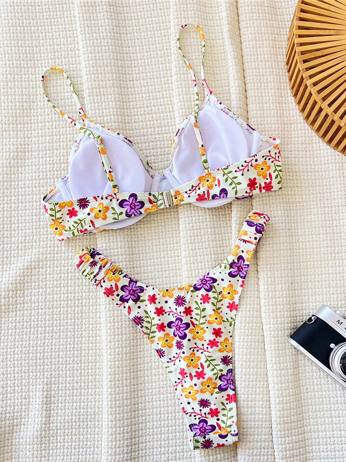 Flowers Printed Underwired Brazilian Bikini Female Swimsuit Women Swimwear Two-pieces Bikini set Bather Bathing Suit Swim K5666