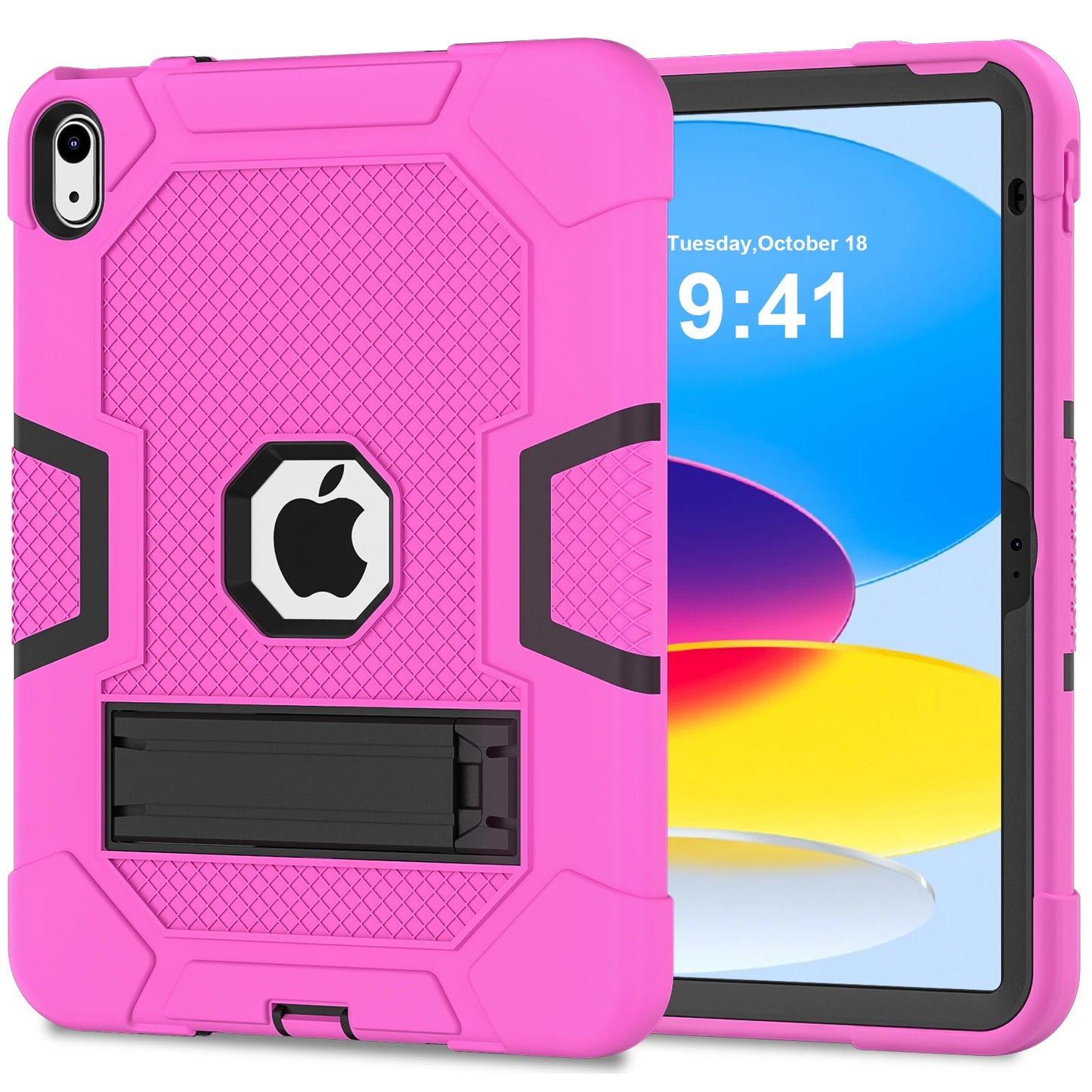 Pc Silicone Case For iPad 10.9 2022 10th 10.2 7-8-9th 9.7 2017 2018 5-6th Rugged Stand Cover For Mini 4 5 Shockproof Anti-Slip