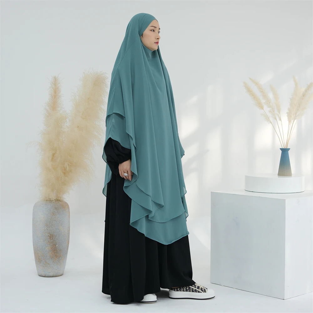 Ramadan Eid Dubai Chiffon Niqab Maxi Khimar Abaya Damen Islam Muslim Hijab Dress Abayas For Women Kebaya Hijabs Femme Musulmane