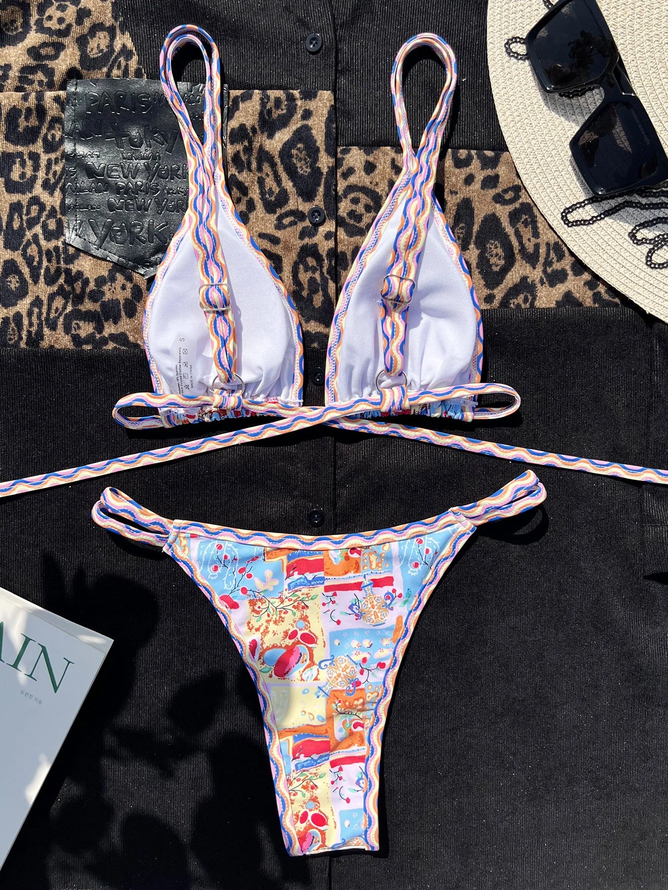 Bikinis 2025 Woman Sexy Printed Strappy Bikini Female Swimsuit Women Swimwear Two-piece Bikini Set Brazilian Bather Bathing Suit